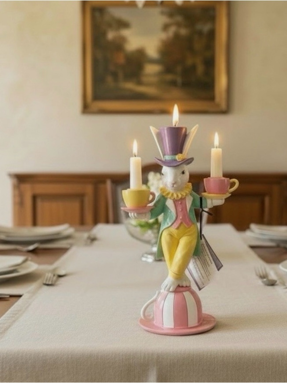 Tophat & Tail NWT Easter Bunny Whimsical candle holder Madhatter - Picture 3 of 4